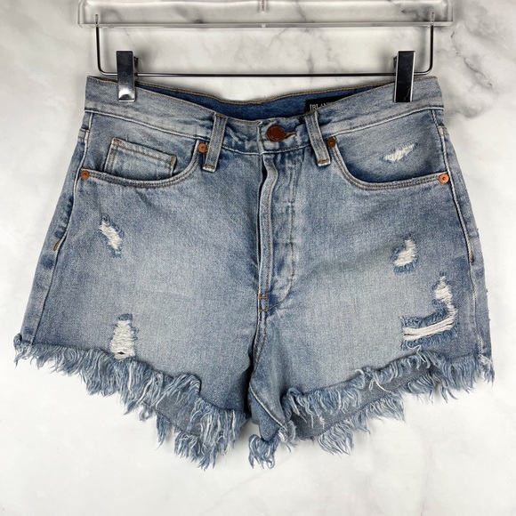 Blank NYC Pants - Blank NYC $78 High-Rise Distressed Denim Jean Cutoff Shorts Vintage Wash